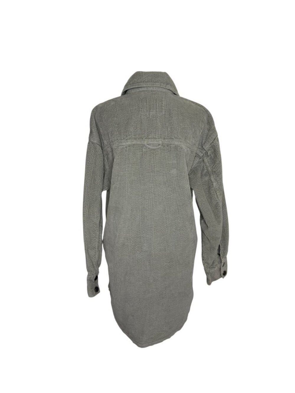Pilcro Anthropologie The Tillie Relaxed Shacket Corduroy Jacket Gray XS - Picture 7 of 10